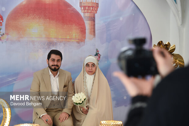 جشن ازدواج ۳۱۳ زوج بسیجی در مشهد