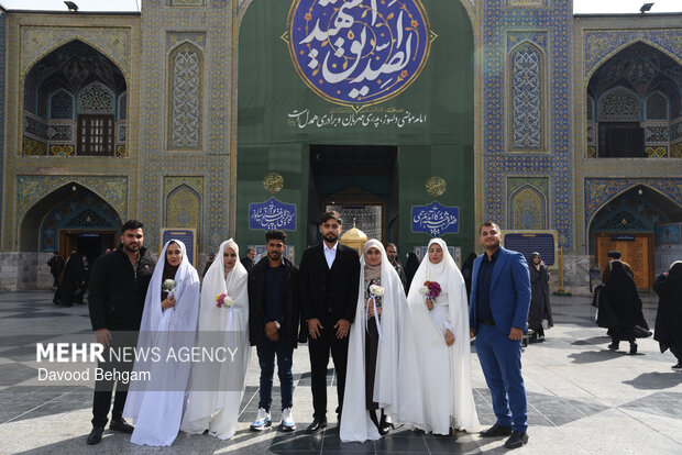 جشن ازدواج ۳۱۳ زوج بسیجی در مشهد