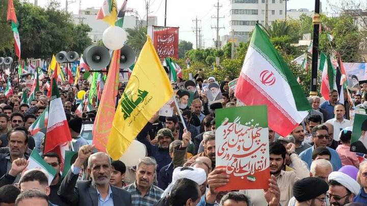 خروش ساحل‌نشینان خلیج فارس در ۲۲ بهمن؛ بوشهر یک‌صدا در میدان ایستادگی