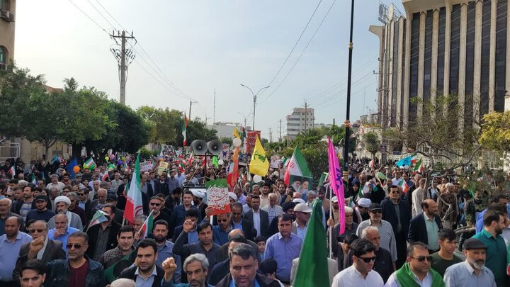 خروش ساحل‌نشینان خلیج فارس در ۲۲ بهمن؛ بوشهر یک‌صدا در میدان ایستادگی