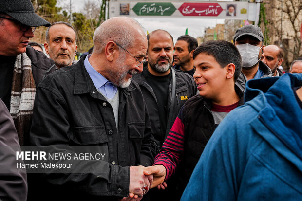 حضور رئیس مجلس در راهپیمایی یوم‌الله ۲۲ بهمن